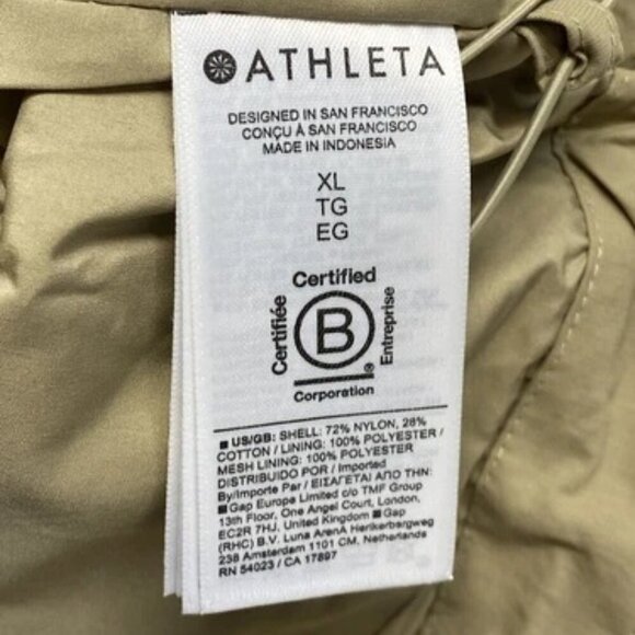 NEW ATHLETA Womens Jacket Flax Beige Size XL Everywhere Nylon Cotton Full Zip - Picture 11 of 11